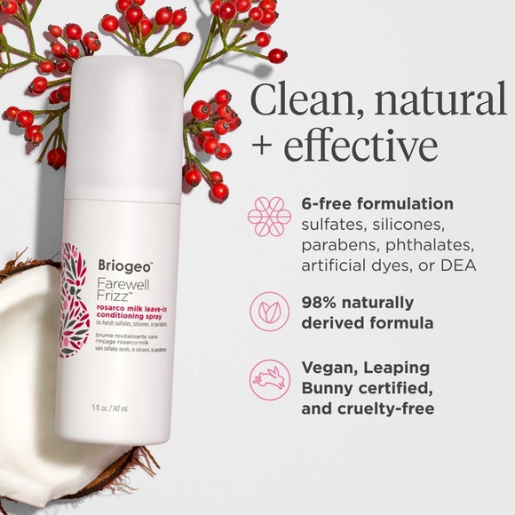 Briogeo Farewell Frizz Rosarco Milk Spray - White with Pink Accents - Picture 2 of 4